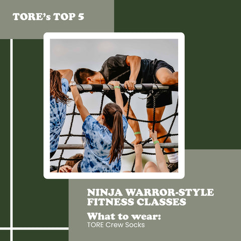 Ninja Warrior-Style Fitness Classes - What to wear - TORE Crew socks