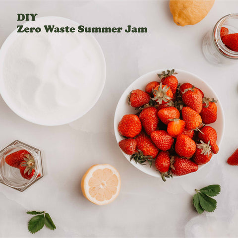 Strawberry jam ingredients in bowls