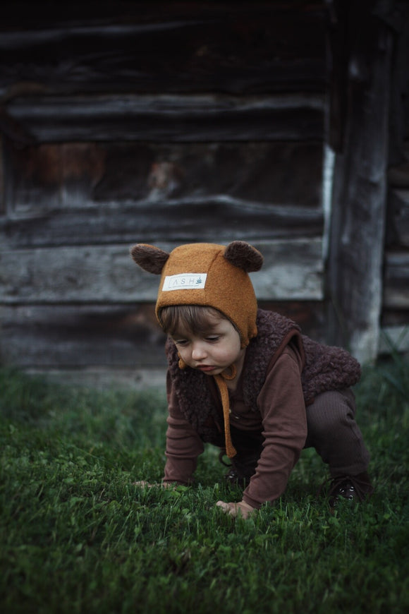 ash generation wool bear bonnet OAT 49cm お待たせ! sandorobotics.com