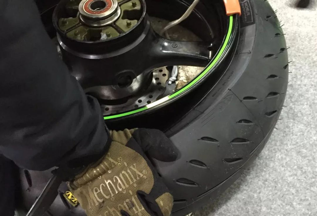 changing a motorcycle tire