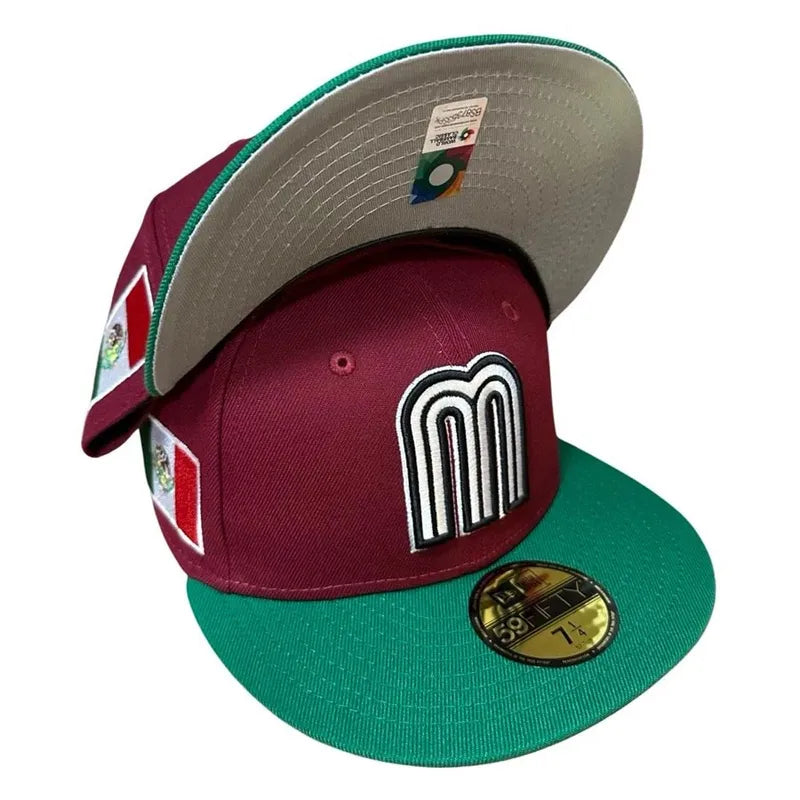 Black And Red Mexico New Era Fitted Hat – BeisbolMXShop