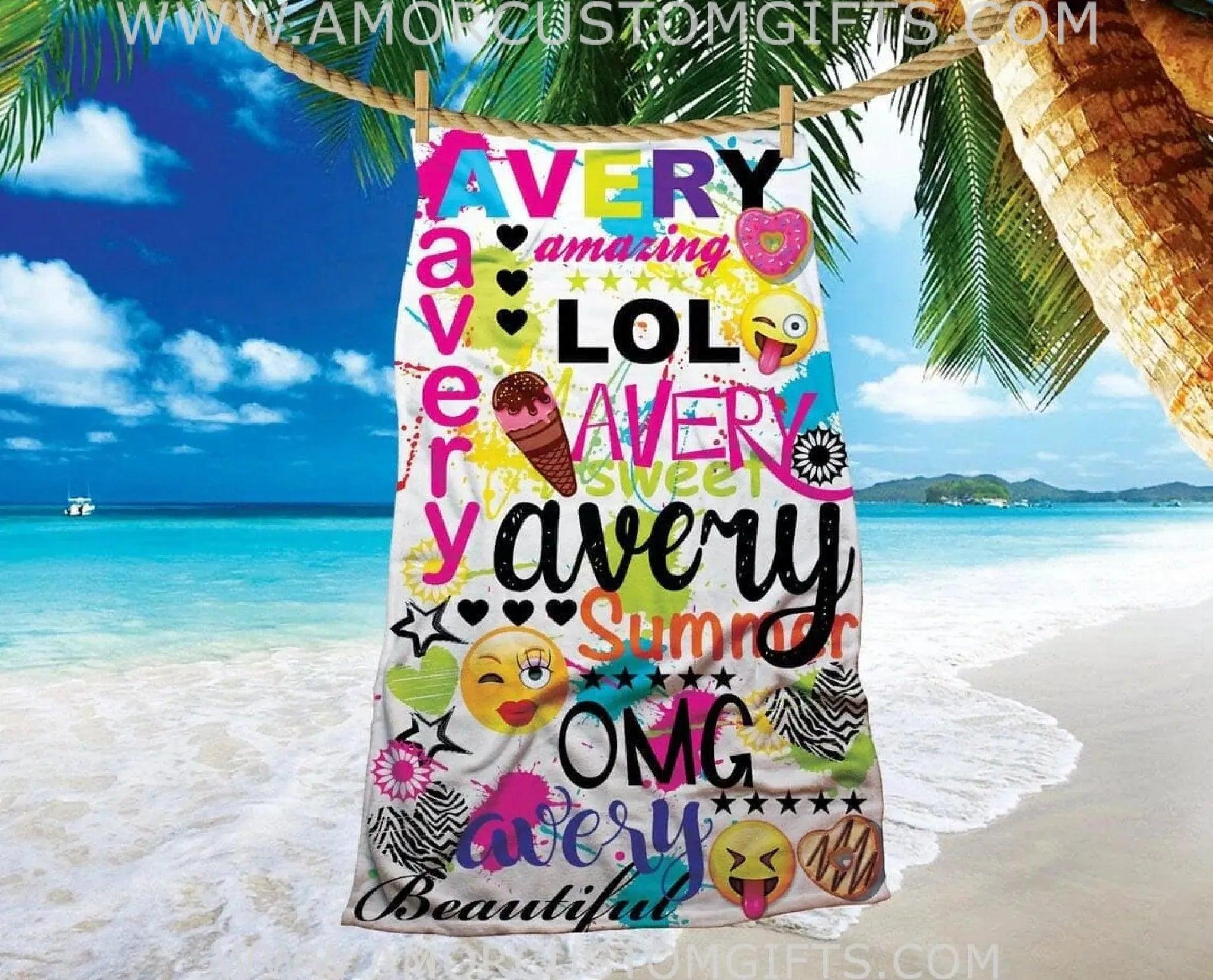 Personalized beach towel, Custom name beach towel, beach towel, custom with names, Tween gifts, cute name blanket