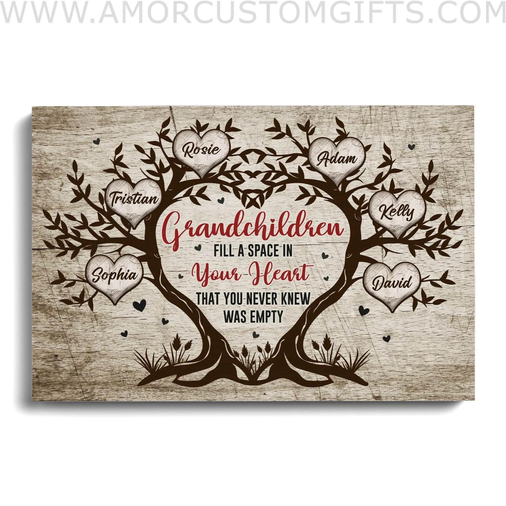 Personalized Mother's Day Grandma Grandchildren - Custom Name Poster Canvas Print