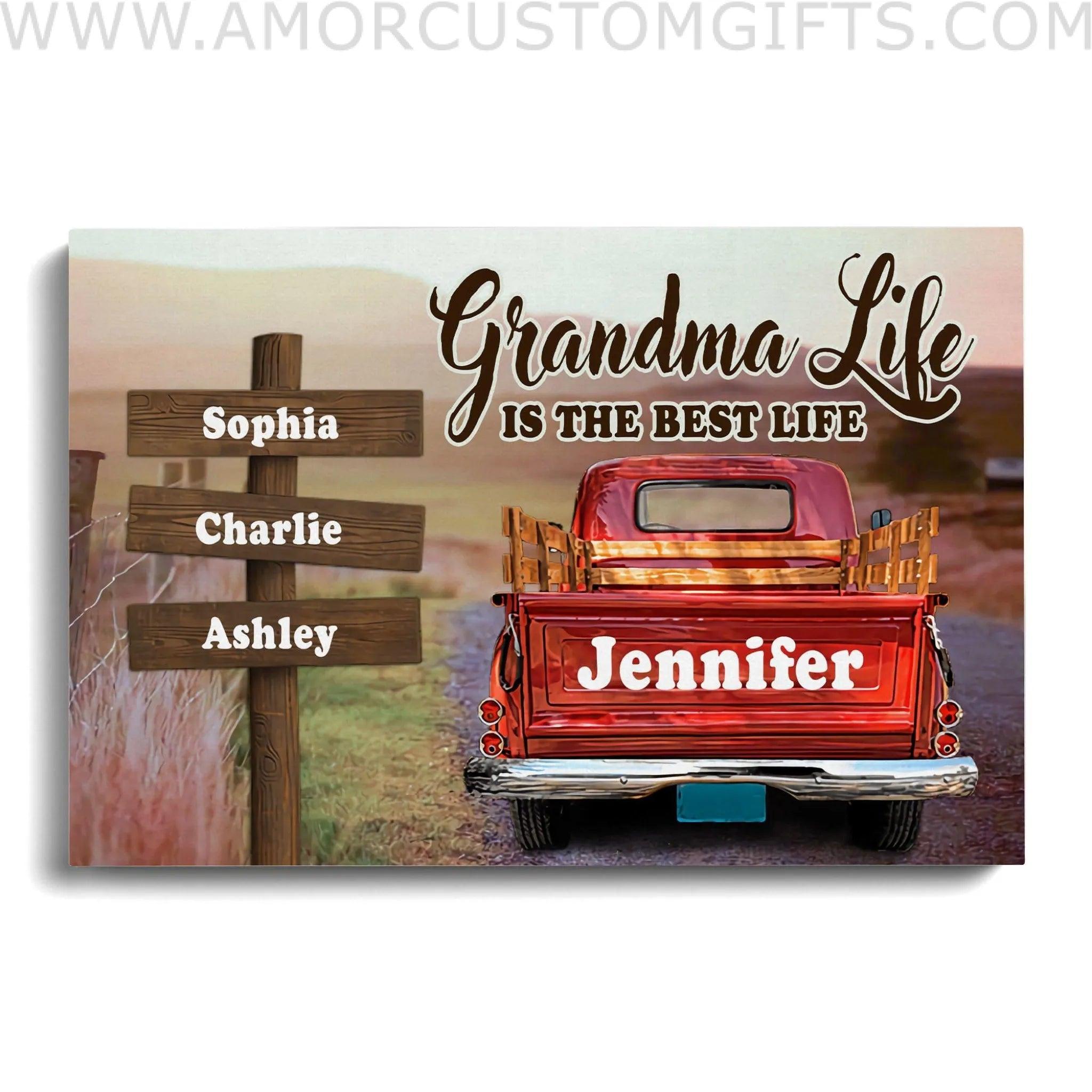 Personalized Mother's Day Grandma Life - Custom Name Poster Canvas Print