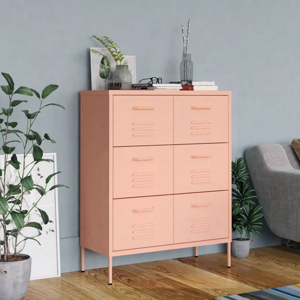 Lipasto pinkki 80x35x101,5 cm teräs – Nordic Home Shop