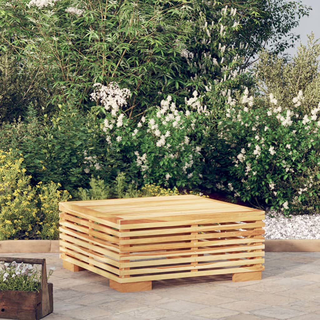 Puutarhan sohvapöytä 69,5x69,5x31 cm täysi tiikki – Nordic Home Shop
