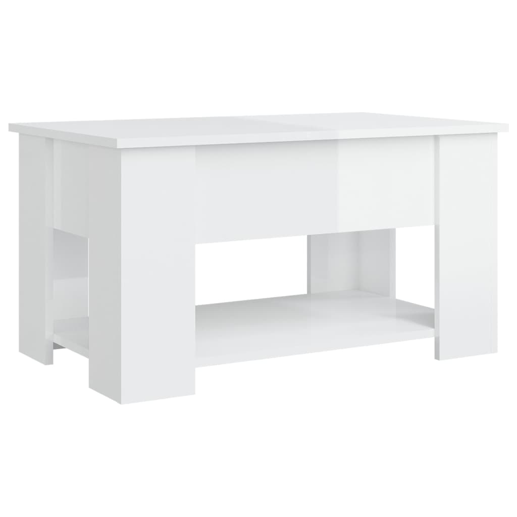 Sohvapöytä korkeakiilto valkoinen 79x49x41 cm tekninen puu – Nordic Home  Shop