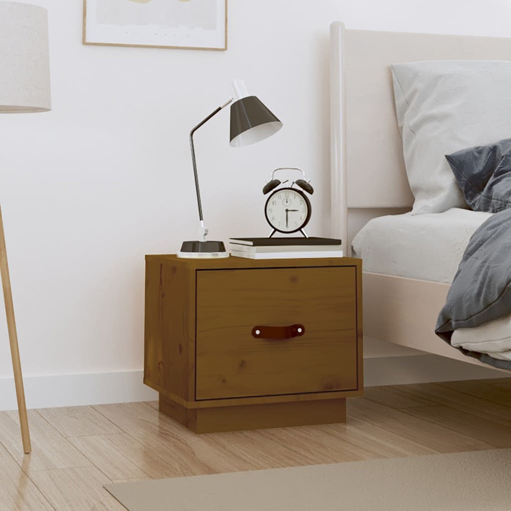 Yöpöytä hunajanruskea 40x34x35 cm täysi mänty – Nordic Home Shop