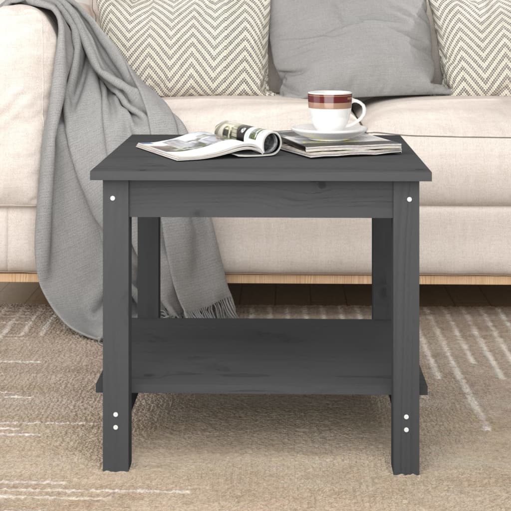 Sohvapöytä harmaa 50x50x45 cm täysi mänty – Nordic Home Shop