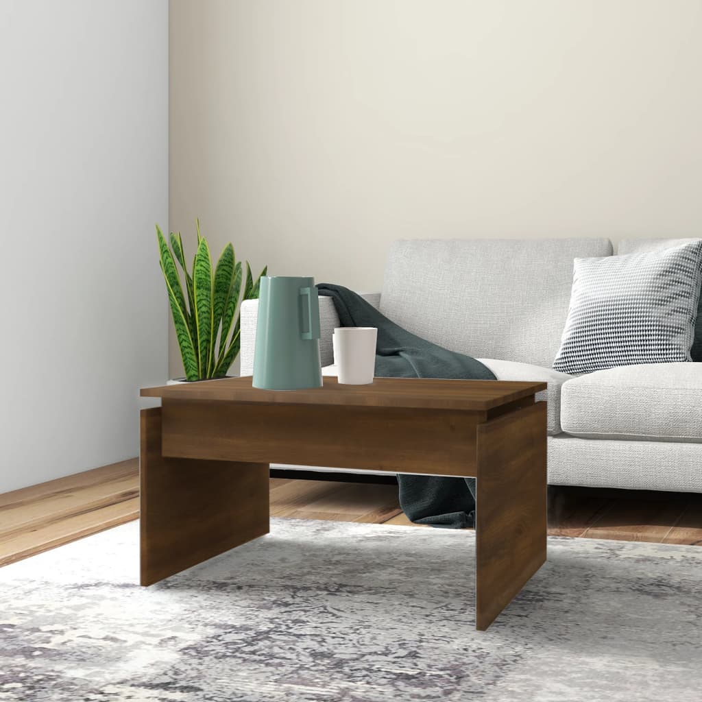 Sohvapöytä ruskea tammi 68x50x38 cm tekninen puu – Nordic Home Shop