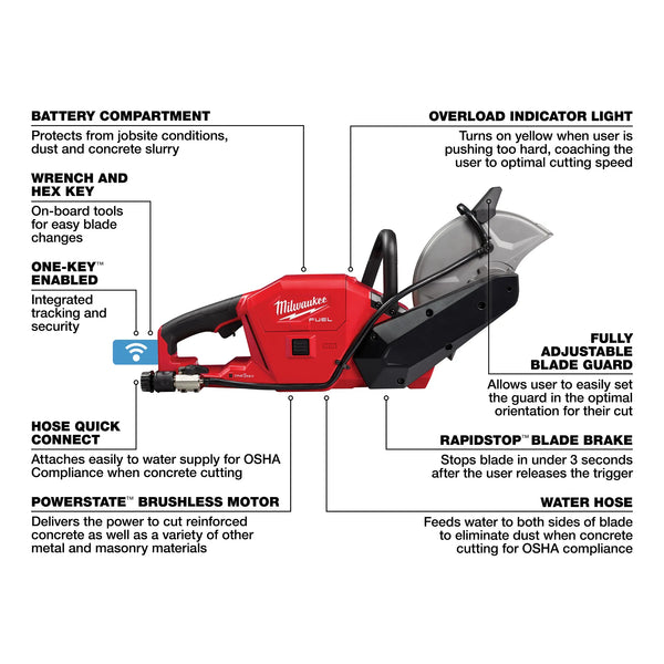 Milwaukee 2786-20 M18 FUEL™ 9" Cut-Off Saw w/ ONE-KEY™ Bare Tool