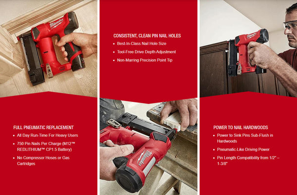 Milwaukee 2540-20 M12™ 23 Gauge Pin Nailer