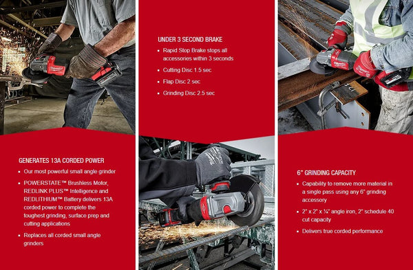 Milwaukee 2980-20 M18 FUEL 4-1/2” - 6” Braking Grinder (Tool Only)