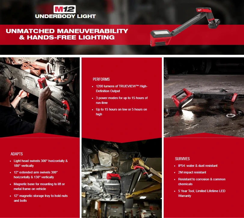 Milwaukee 2126-20 M12 Underbody Light Bare Tool