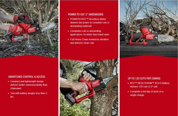 Milwaukee 2527-20 M12 FUEL™ HATCHET™ 6” Pruning Saw (Tool-Only)