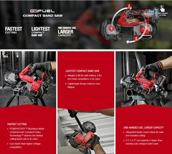 Milwaukee 2529-21XC M12 FUEL™ Compact Band Saw Kit