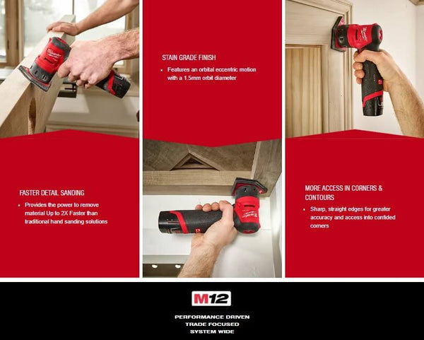 Milwaukee 2531-20 M12 FUEL™ Orbital Detail Sander (Tool Only)