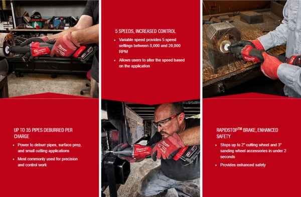 Milwaukee 2984-20 M18 FUEL Variable Speed, Braking Die Grinder, Paddle Switch w/ ONE-KEY (Tool Only)