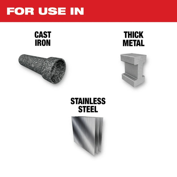 Milwaukee 48-00-5562 9" 7TPI The TORCH for CAST IRON with NITRUS CARBIDE 5PK