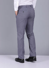 Load image into Gallery viewer, checkered trouser, gents trouser, trouser pants for men, grey trouser for men, formal trouser, men trouser, gents pants, men&#39;s formal trousers, office trousers
