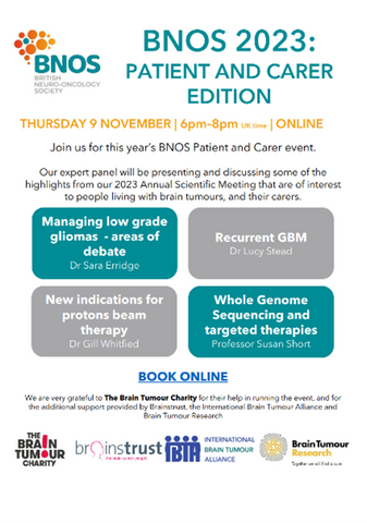 BNOS online patient and carer event - Brain Tumour Research