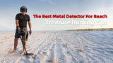 A man with a metal detector searches for treasures on a sandy beach