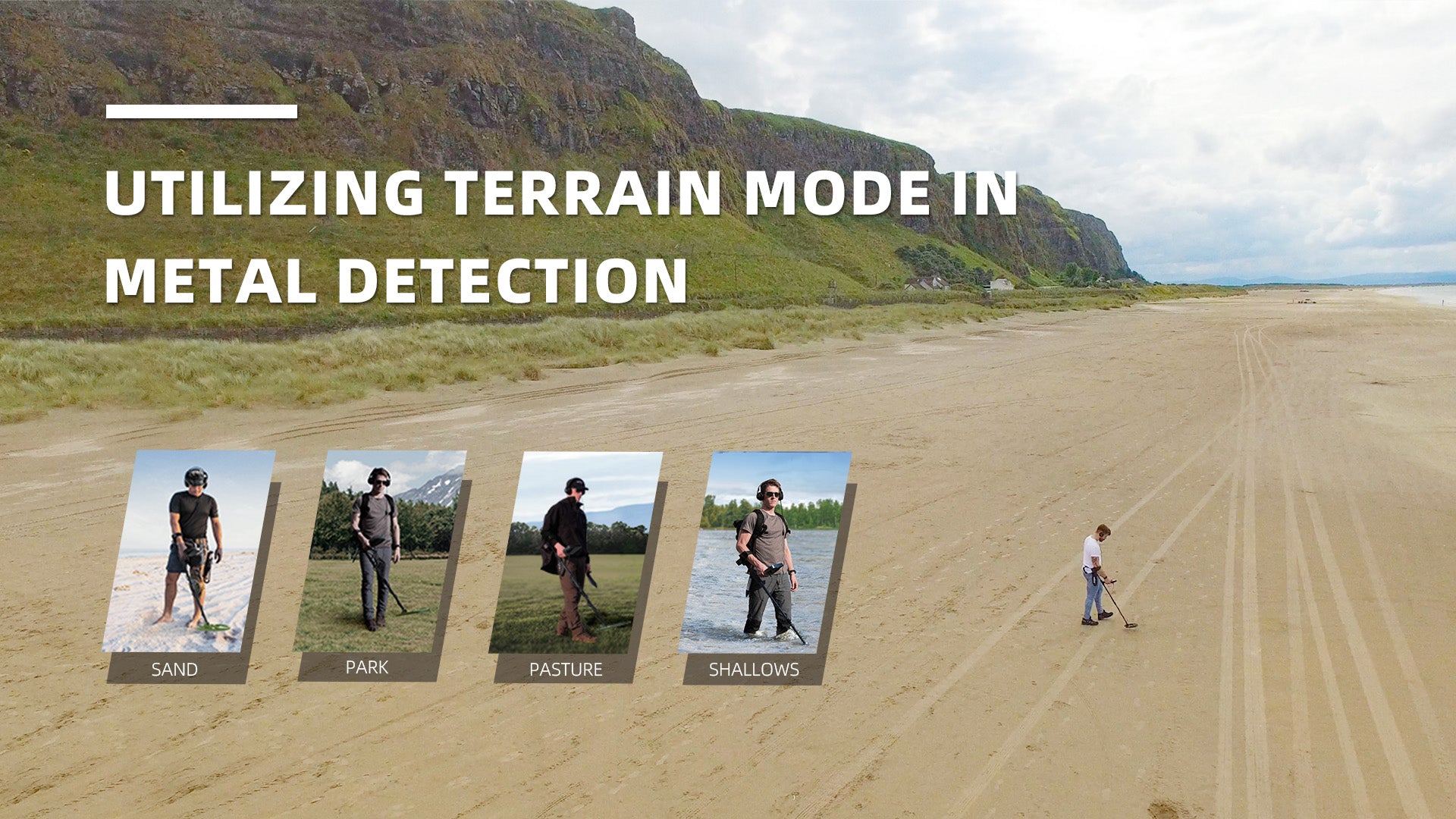 An informative graphic about metal detecting in different terrains