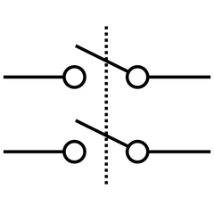 Interrupteur à bascule DPST (Double Pole Single Throw) - Ce type d'interrupteur à bascule comporte quatre bornes et est utilisé pour contrôler deux circuits séparés.