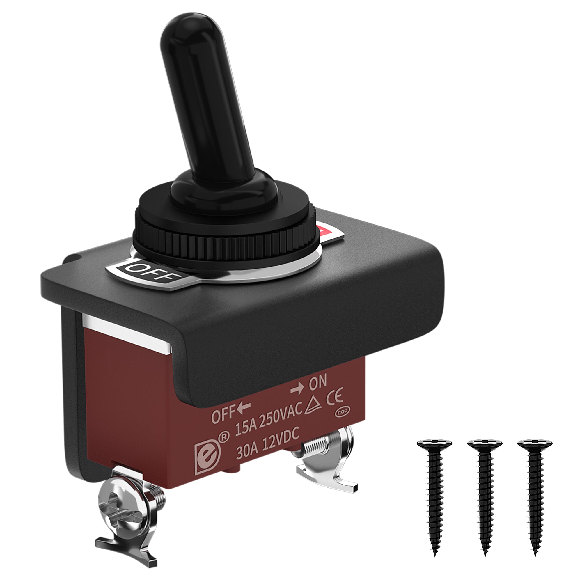 12mm SPST ON-OFF Toggle Switch with Mounting Bracket and Cover