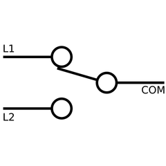 Interrupteur à bascule SPDT (Single Pole Double Throw) - Ce type d'interrupteur à bascule comporte trois bornes et est utilisé pour contrôler deux circuits.