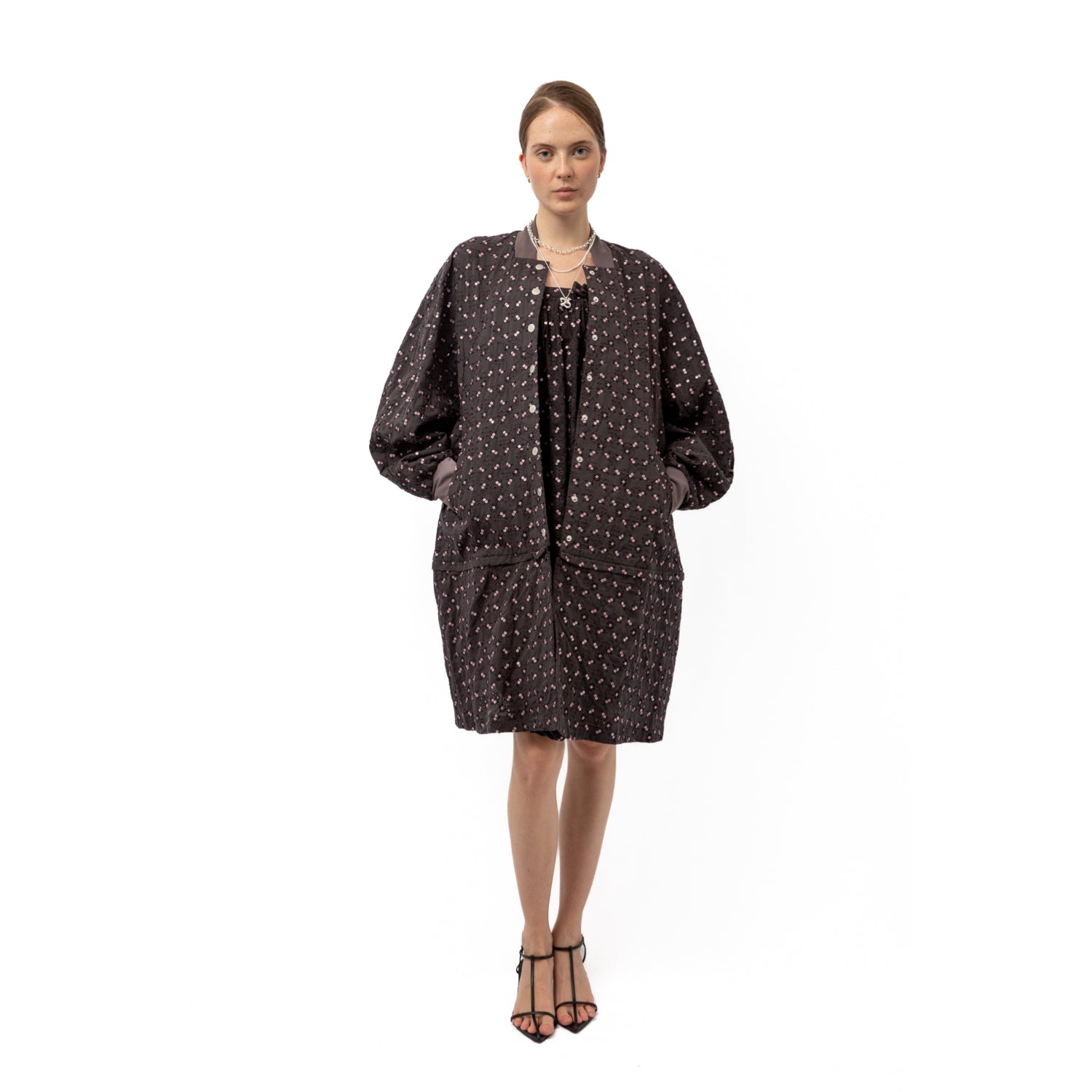 zhongzixin/Ribbed collar long cape coat | www.plazagardens.com