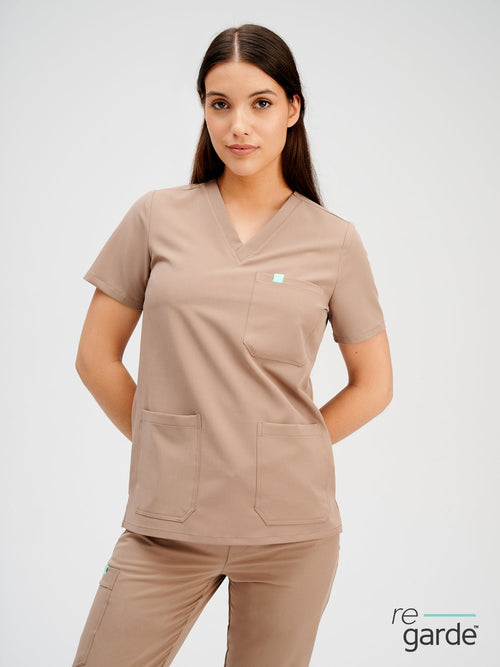 CHLOE RE-GARDE™ - PORCELAIN - Three Pockets Scrub Top - FINAL SALE – Garde-Malade  USA