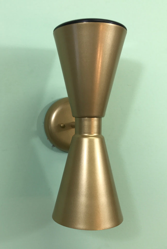 mid century modern double cone wall sconce