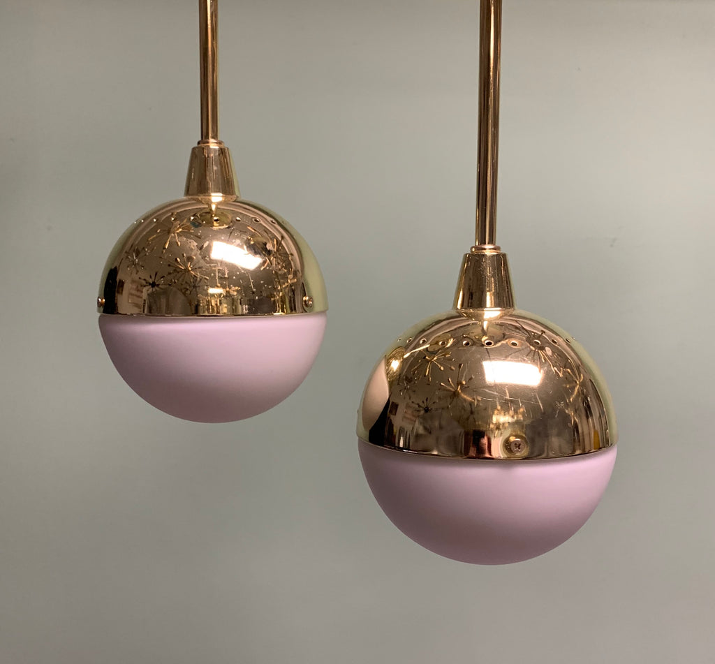 globe small brass pendant light