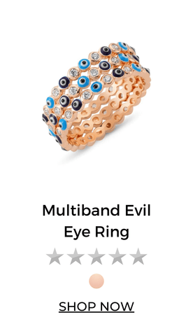 Multi band evil eye ring