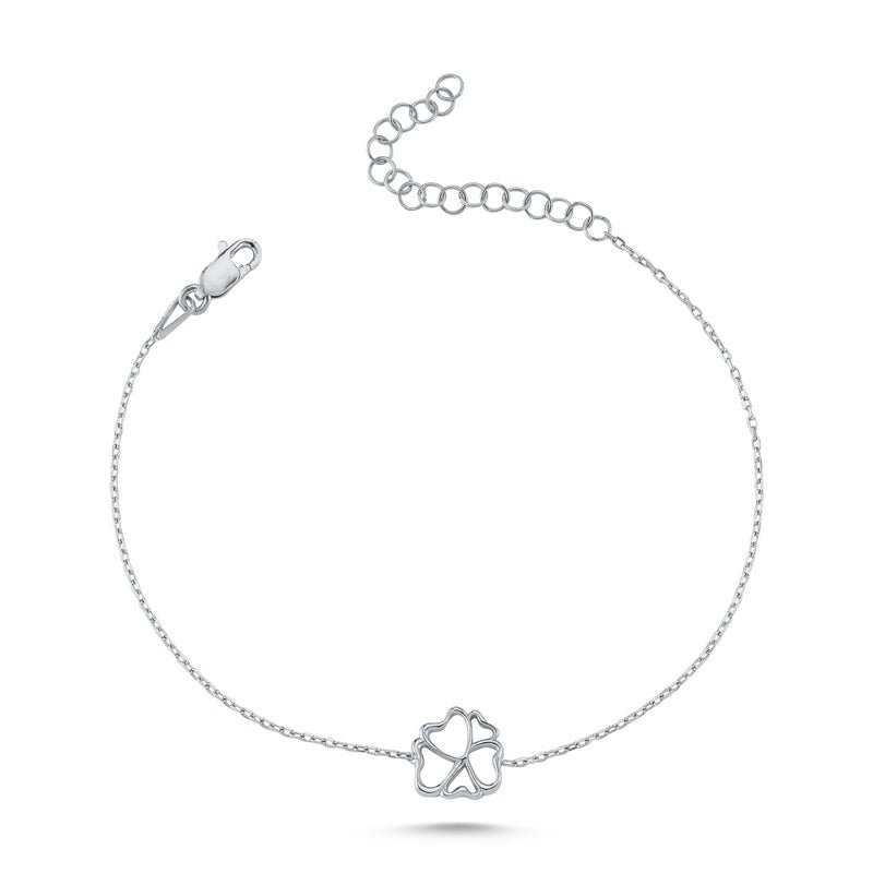 Lotus Fun 925 Sterling Silver Bracelet Simulated Crystal Flower in the Rain  Adjustable Cute Flower Bracelets with Chain length 6.5''-7.6'', Handmade