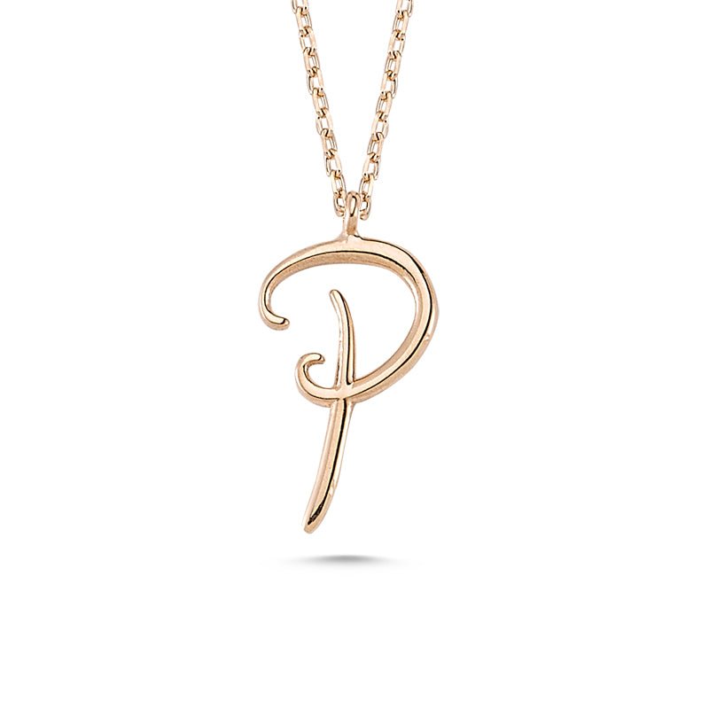 p necklace rose gold