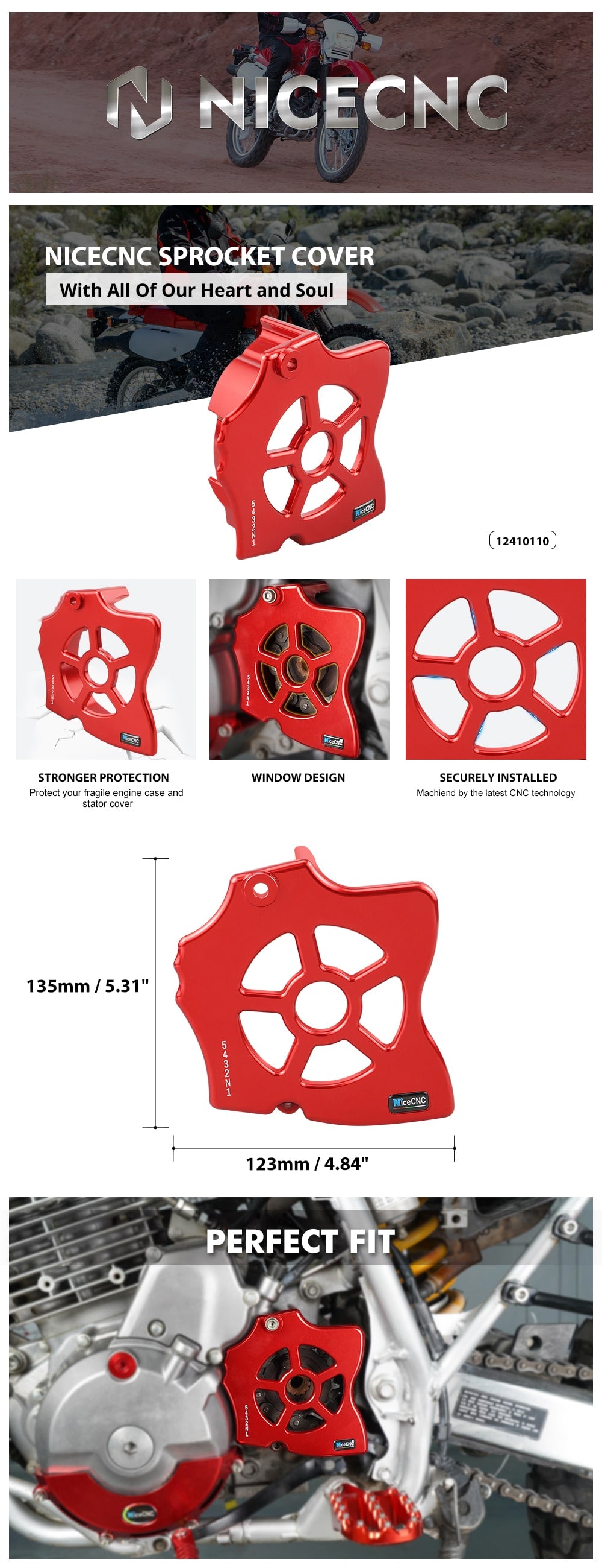 Sprocket Cover Guard Protector For Honda XR650L 1993-2022