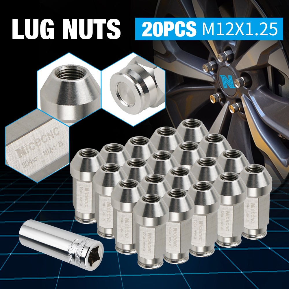 Spike Lug Nuts With Key 12x1.25 For Nissan Altima 350Z 370Z