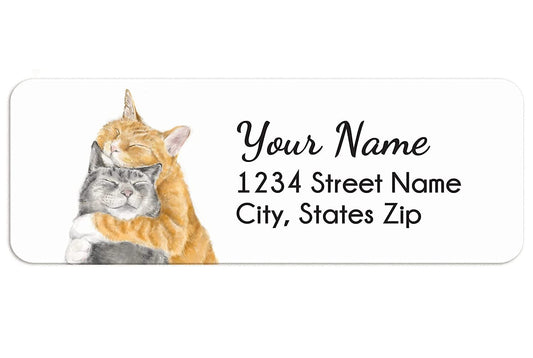 Personalized Labels, Custom 120 Stickers, Cat Lovers Gifts, Orange