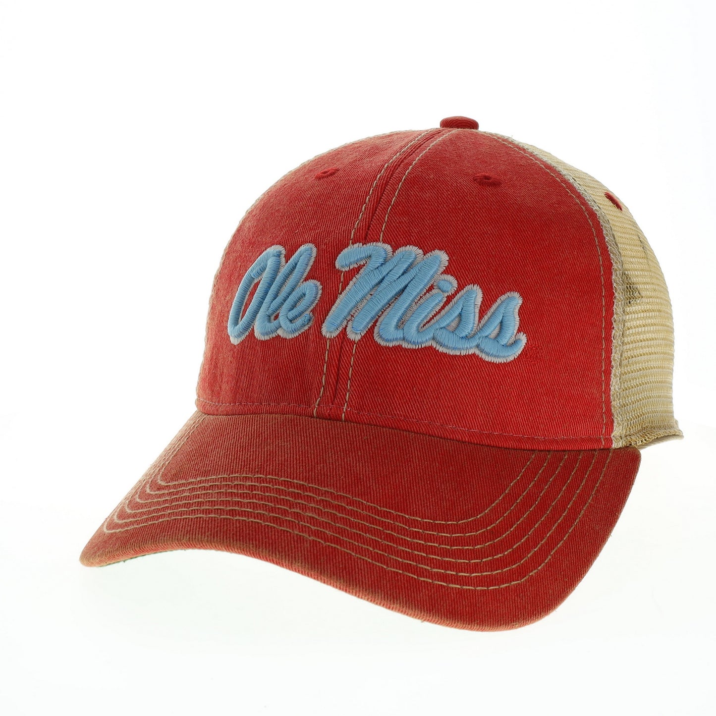 The Ole Miss Script Logo Embroidered | Lake Blue Legacy Dad Hat