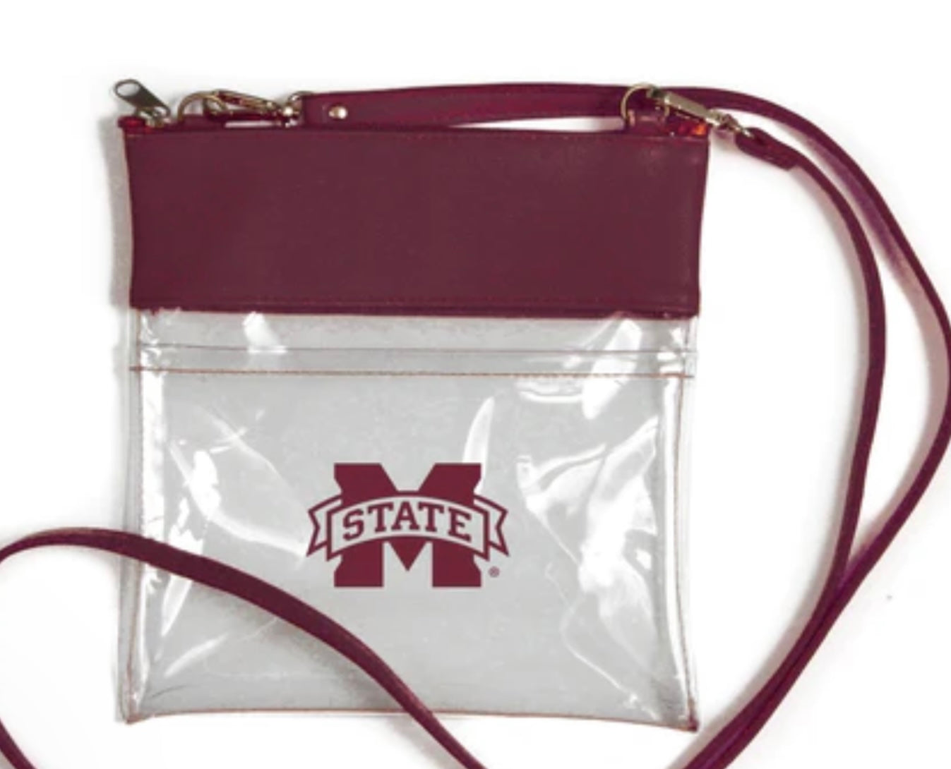 University Clear Purse with Reversible Patterned Shoulder Straps - multiple  options