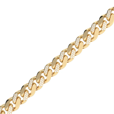 Thick Gold Cuban Chain Bracelet For Men