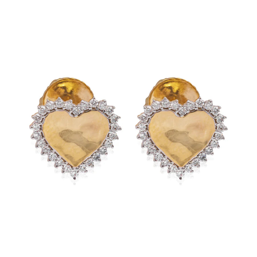 Heart Diamond Earrings Studs