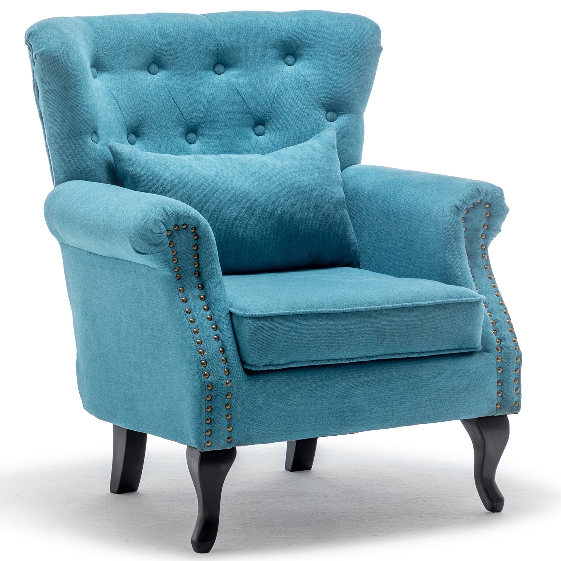 aqua tufted chair