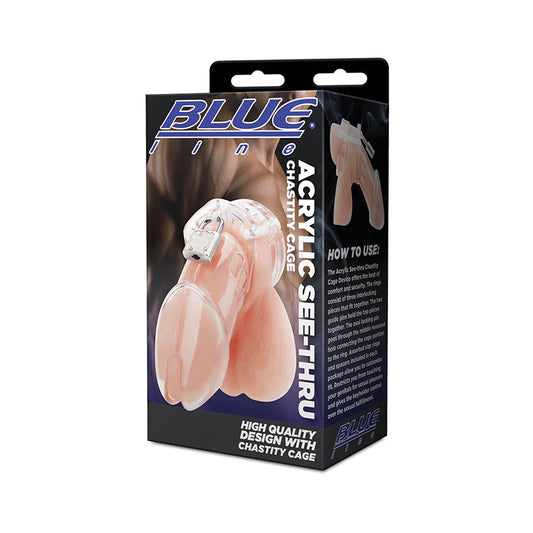 Blue Line Silicone Chastity Cage