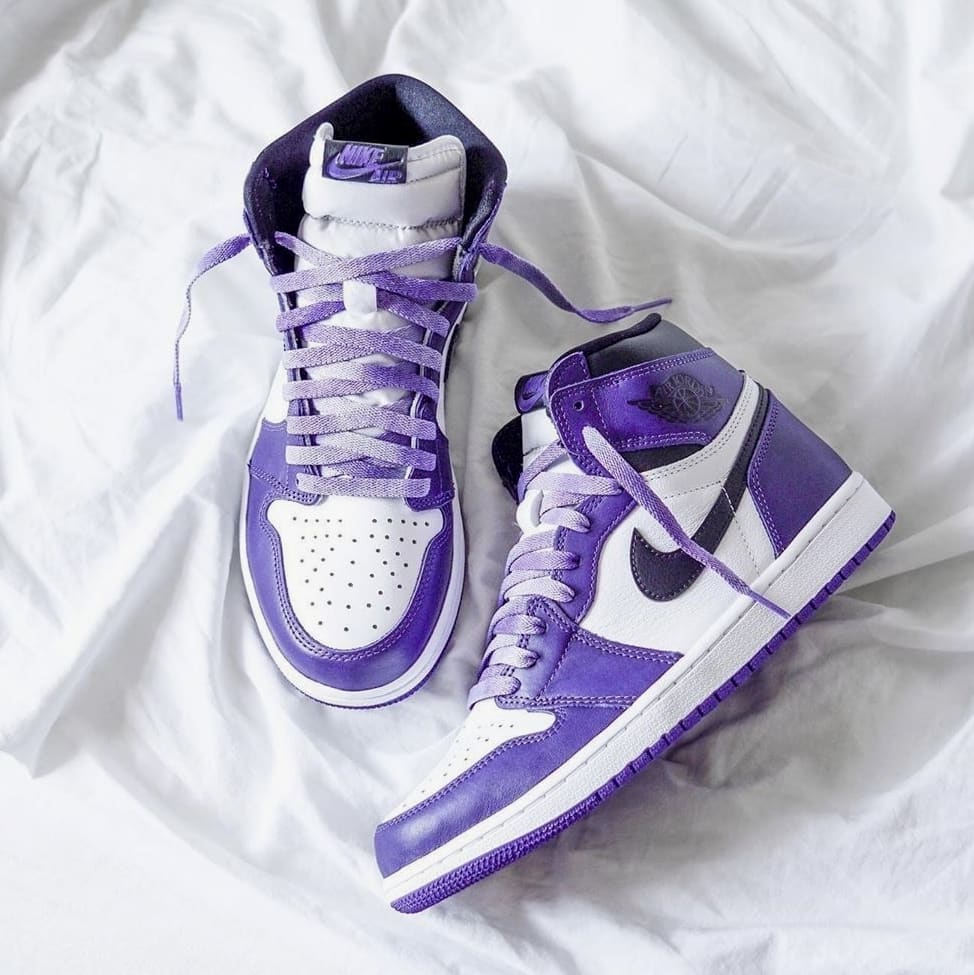 Nike Air Jordan 1 Retro High Court Purple White Sneakers Shoes