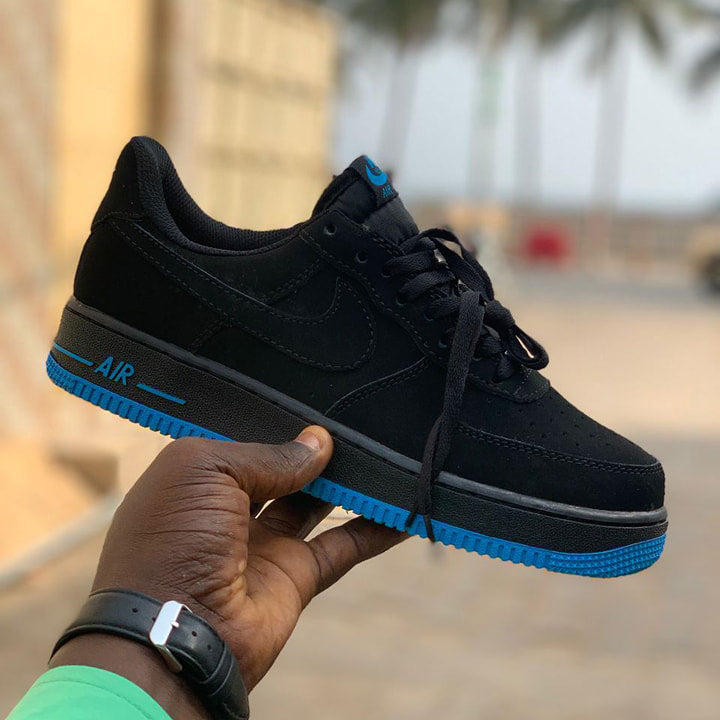 Nike Air Force 1 Low Black Blue Sneakers Shoes