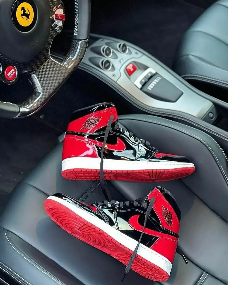 Nike Air Jordan 1 Retro High Bred Patent Sneakers Shoes