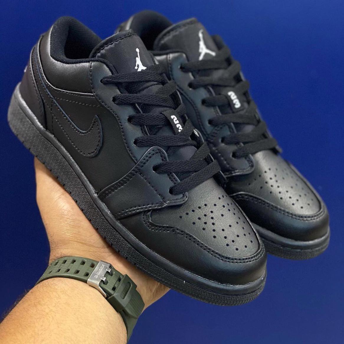 Nike Air Jordan 1 Low Triple Black Sneakers Shoes